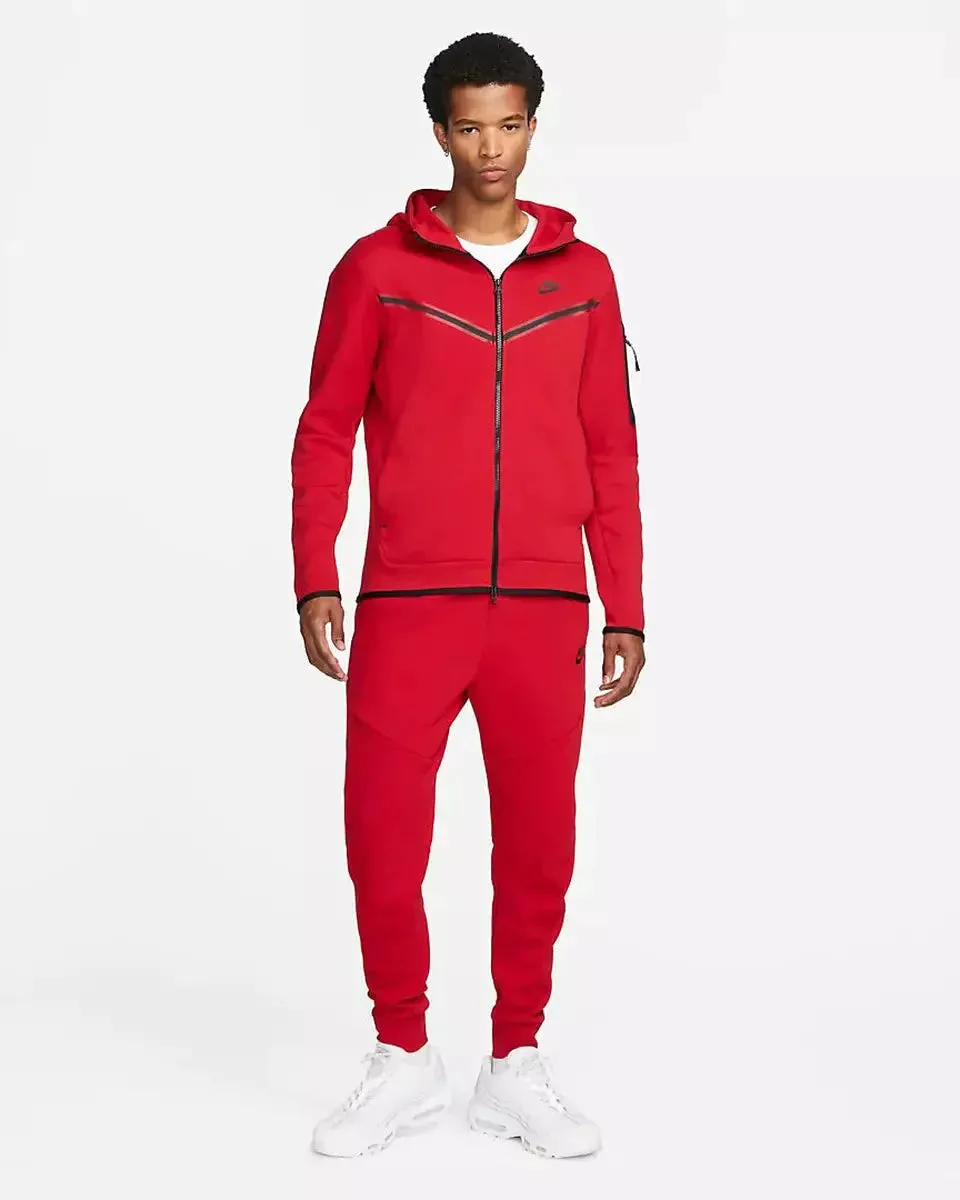 Nike Sportswear Tech Fleece Full Zip Hoodie & Joggers Set University Red