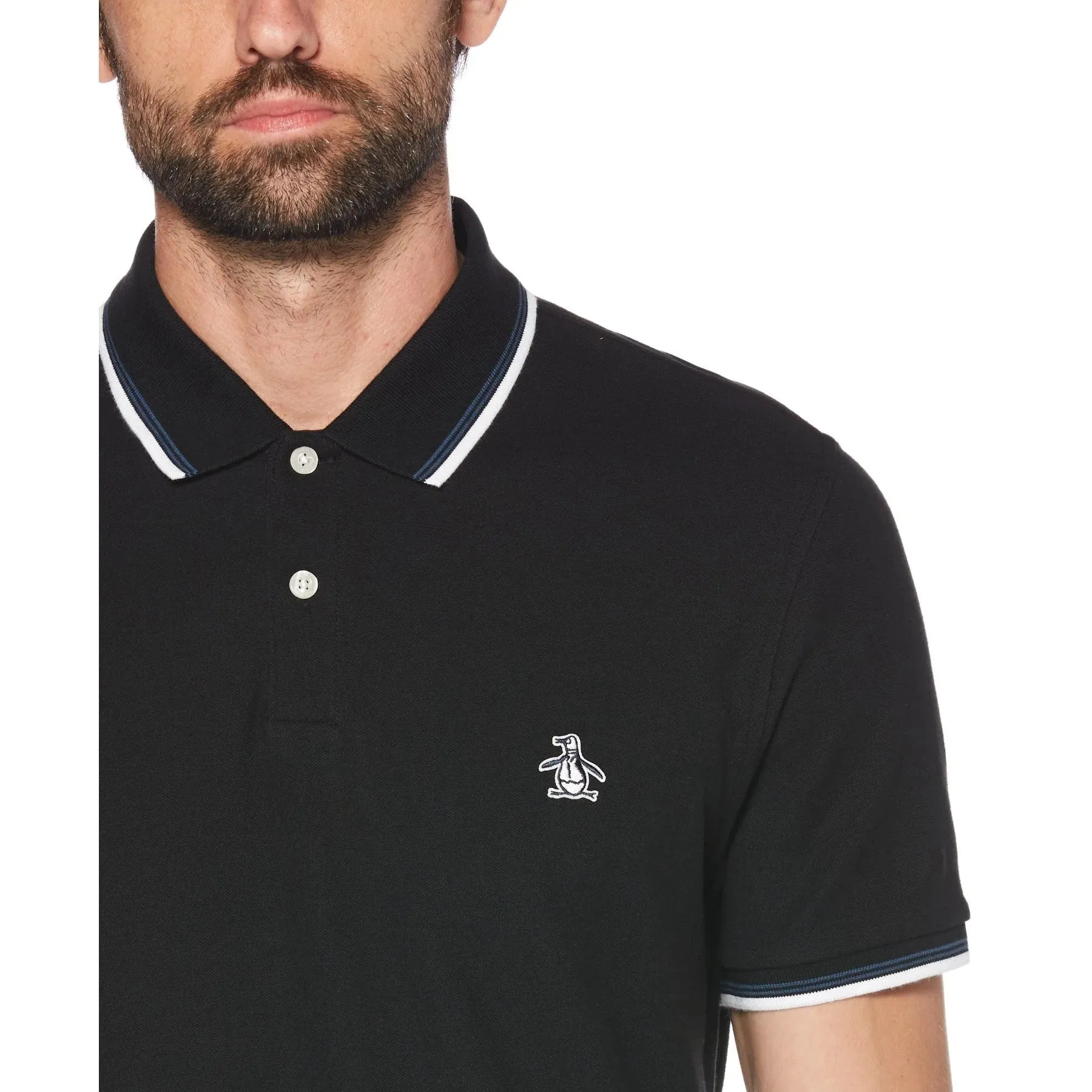 Original Penguin Mens Sticker Pete Tipped Polo Shirt