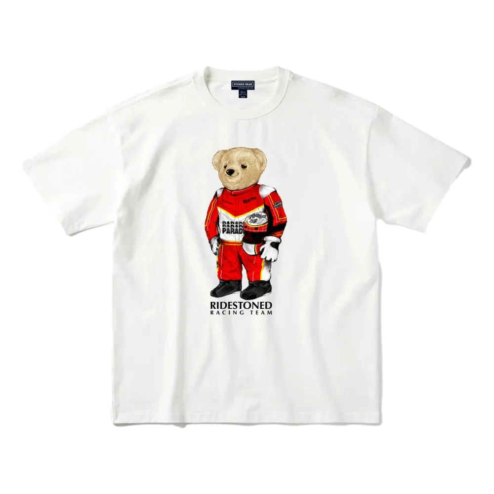 PARADISE YOUTH CLUB STONED BEAR RIDER TEE-WHITE