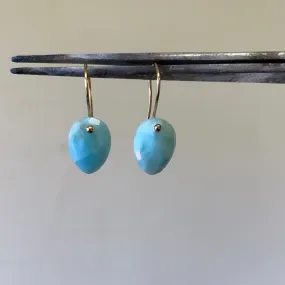 Petite pointed larimar earrings