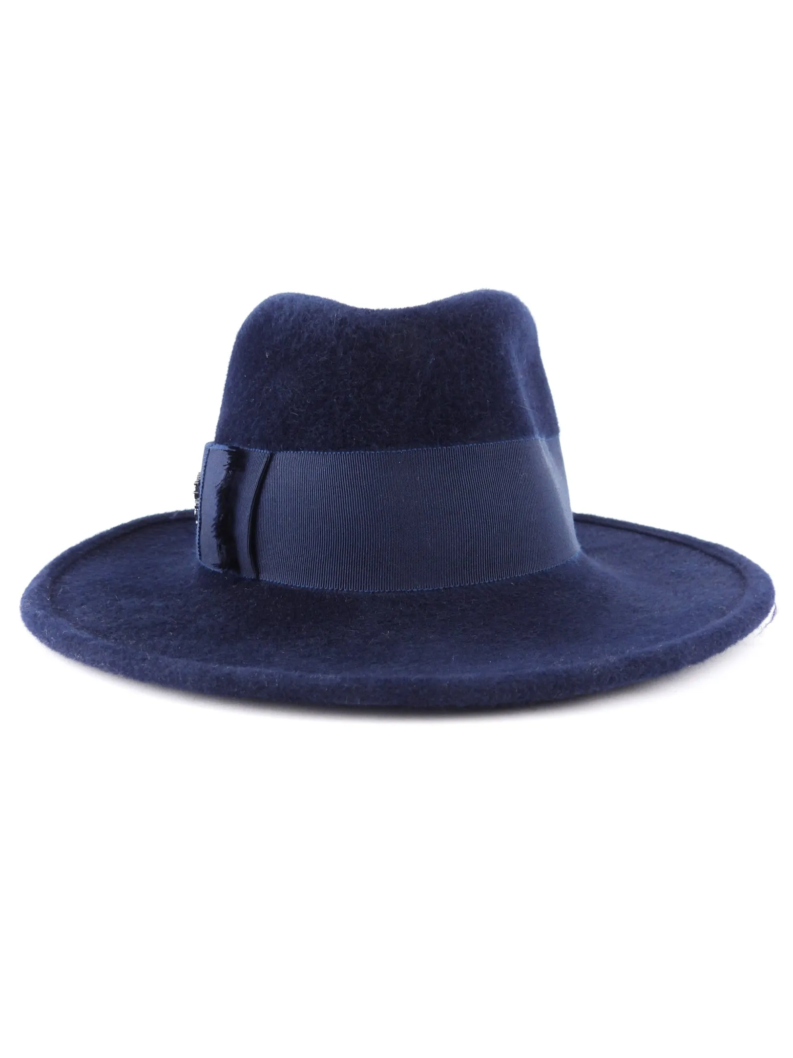 Philip Treacy Navy Blue Wool Felt Bucket Hat DW442