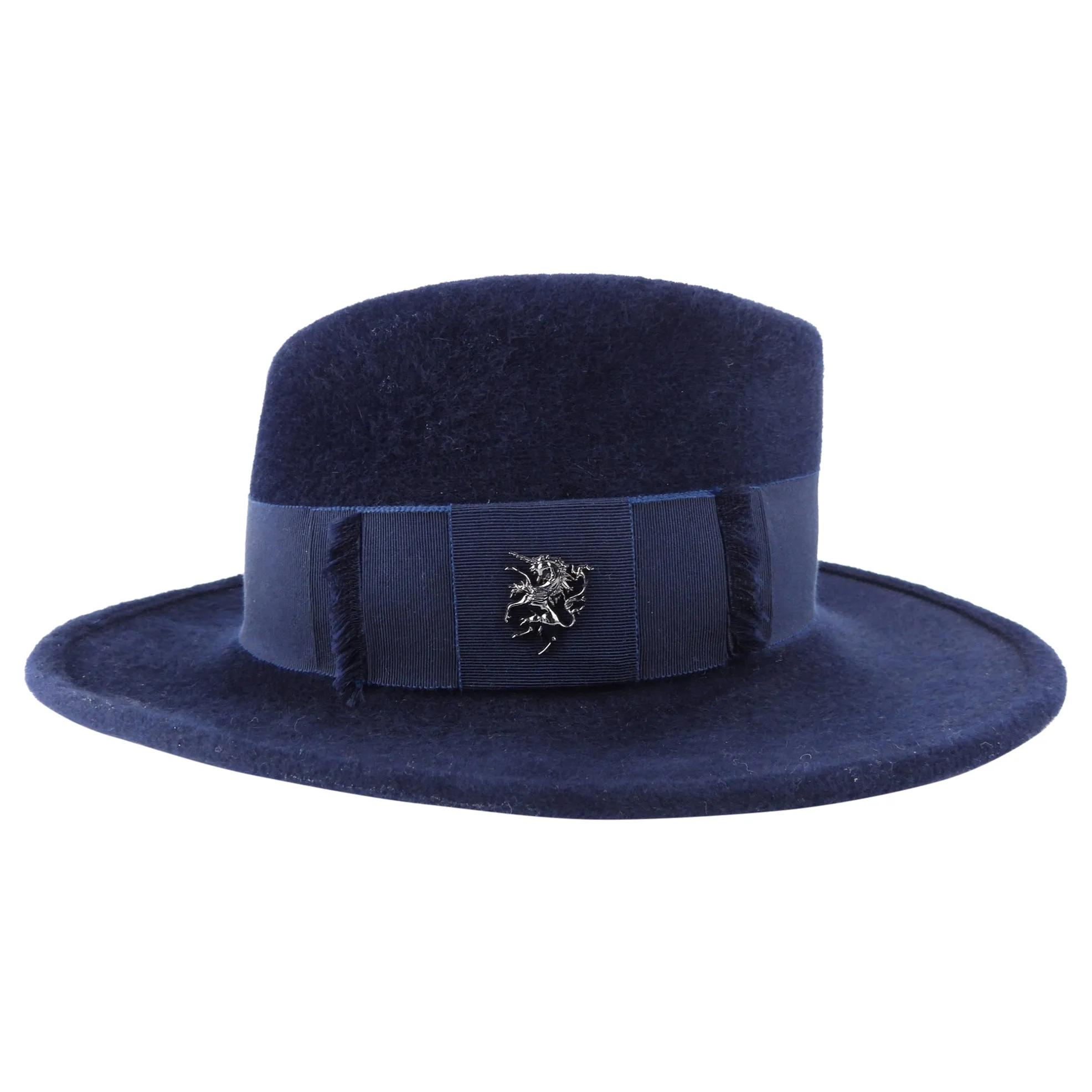 Philip Treacy Navy Blue Wool Felt Bucket Hat DW442