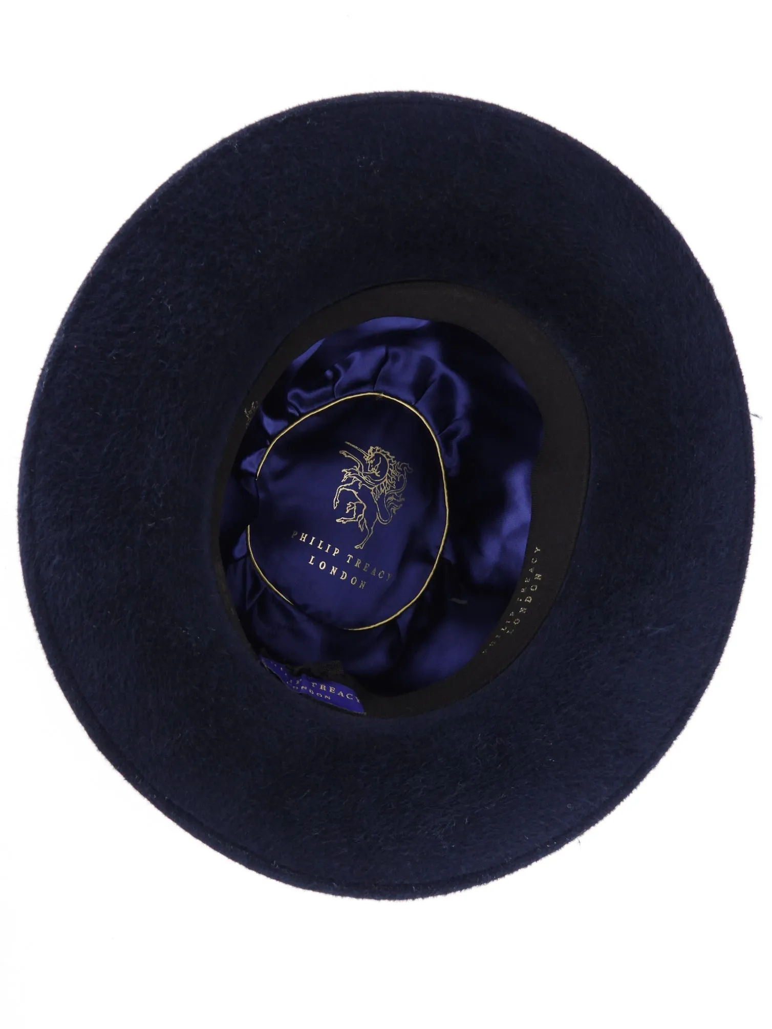 Philip Treacy Navy Blue Wool Felt Bucket Hat DW442