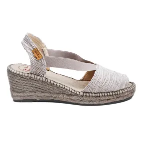 Plain Cotton Blend Wedge Espadrille for Women - Teide-PL