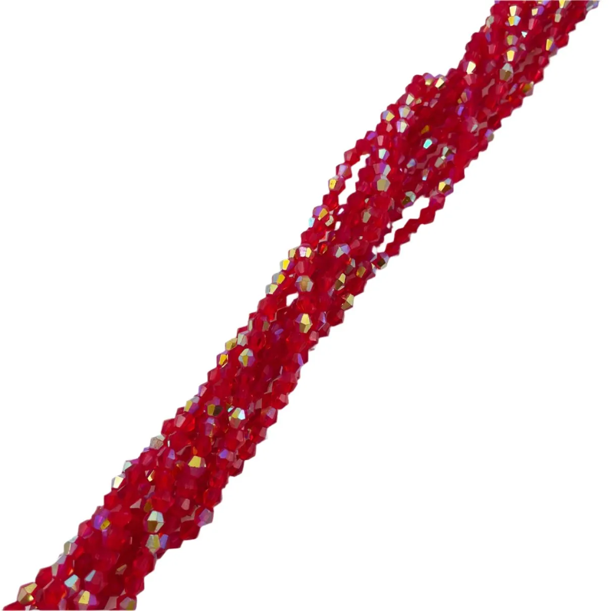 Red Faceted Crystal Beads AB Finish 4mm