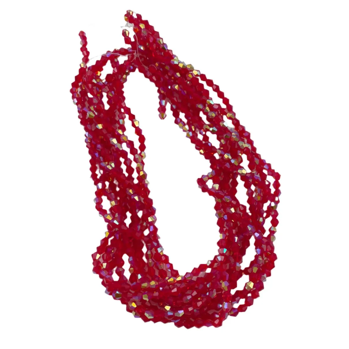 Red Faceted Crystal Beads AB Finish 4mm