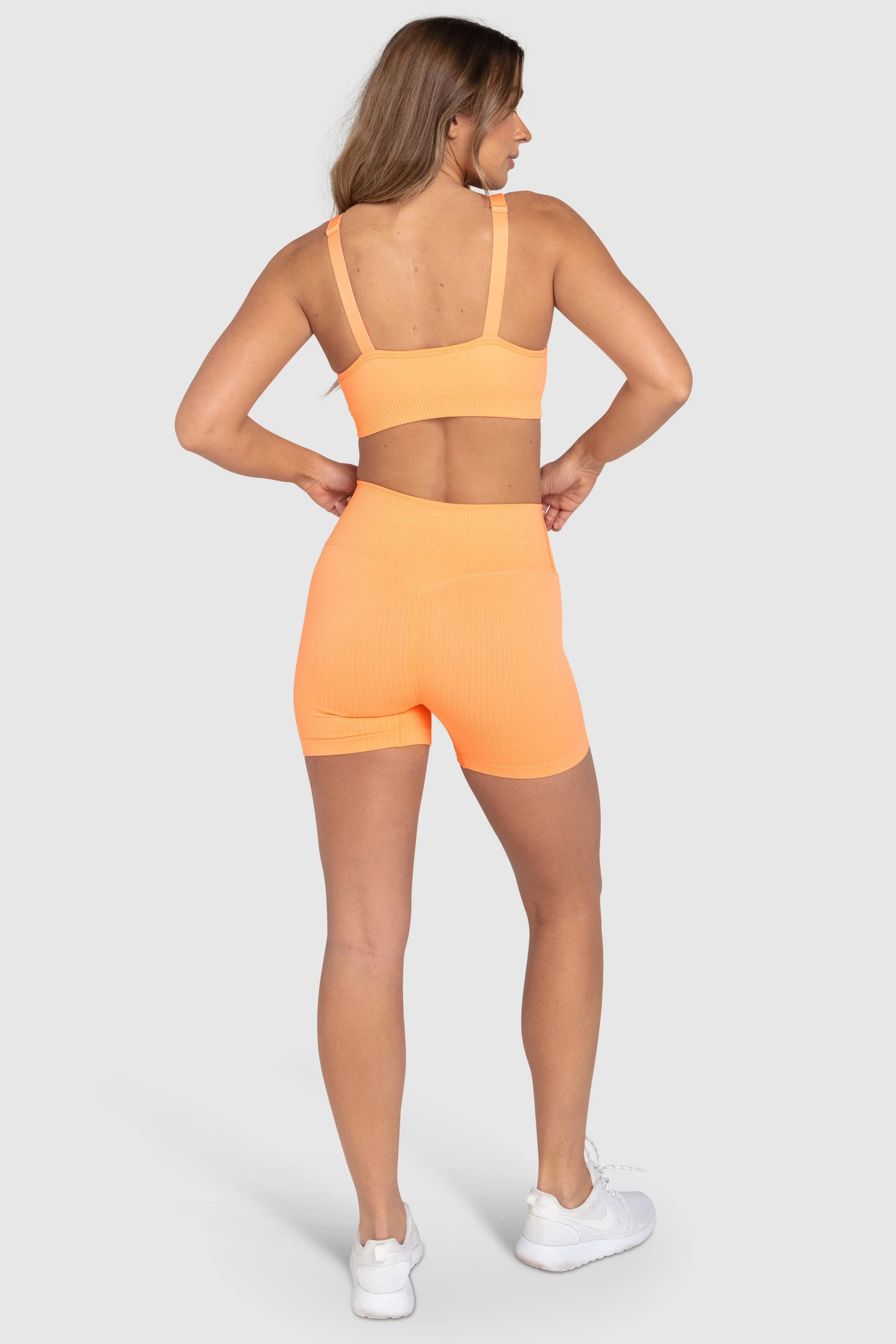 Ribbed Seamless Crop - Mango Orange