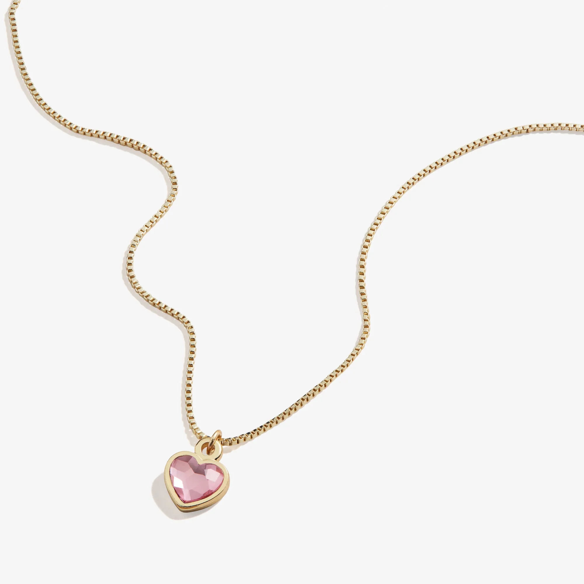 Rose Heart Necklace, October Birthstone