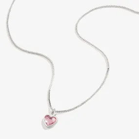 Rose Heart Necklace, October Birthstone