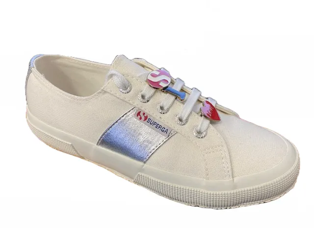 Superga women's canvas sneakers shoe 2750 S00CFY0 C39 white-silver