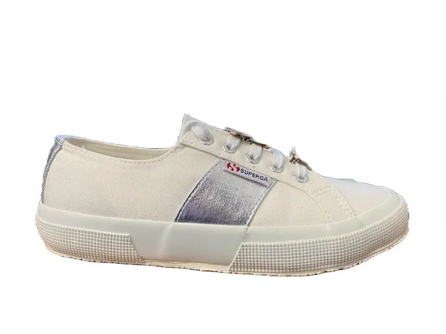 Superga women's canvas sneakers shoe 2750 S00CFY0 C39 white-silver