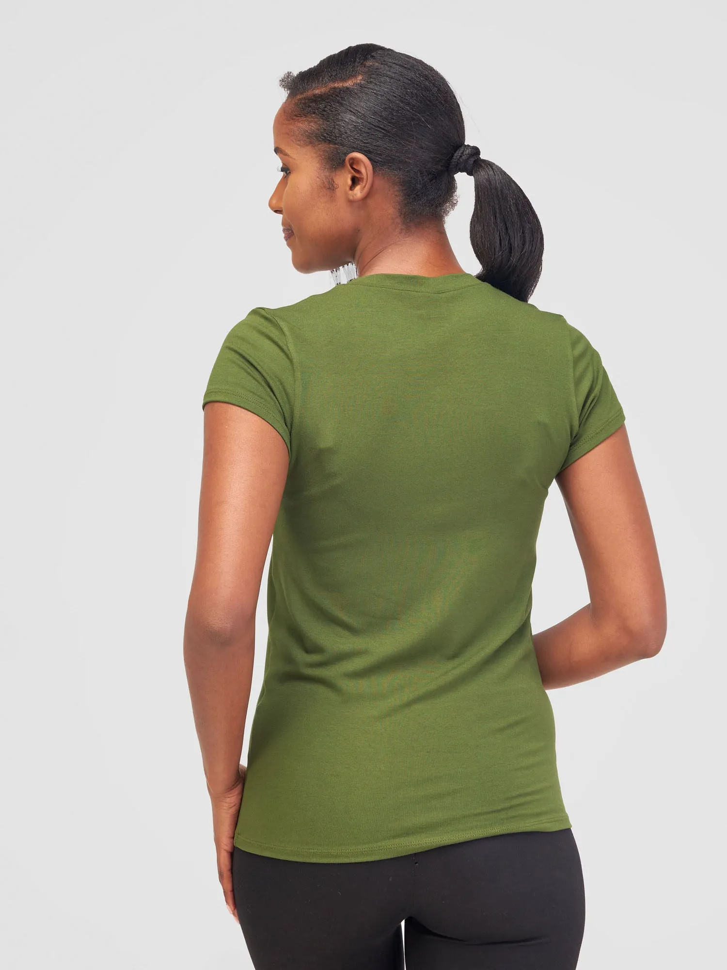 Vivo Basic V-neck Cap Sleeve Top - Hunters Green