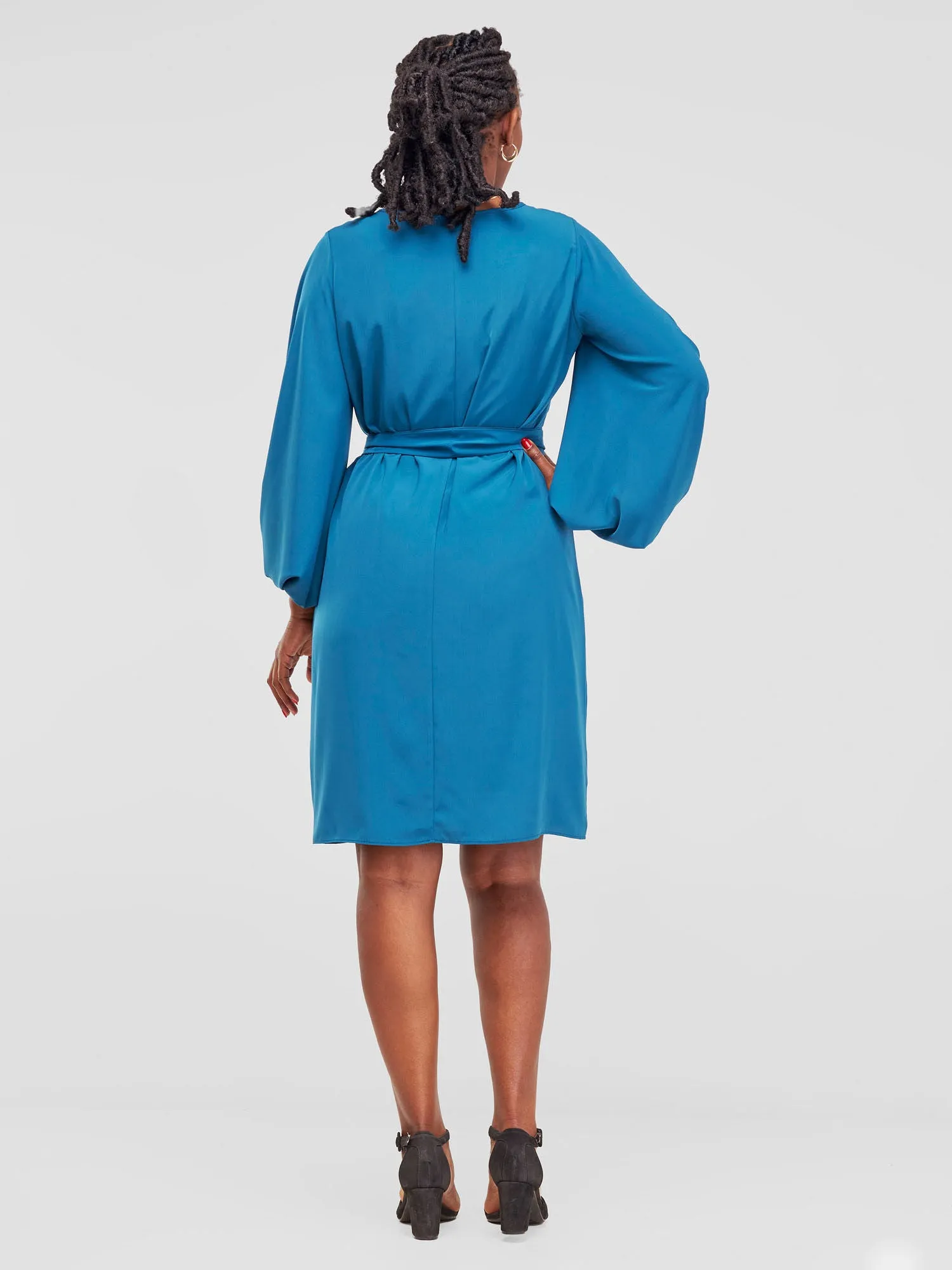 Vivo Zaria Cowl Sleeve Shift Dress - Teal