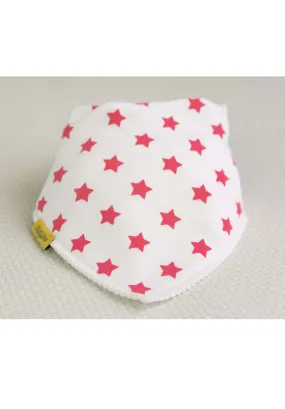 White With Pink Star Bib - White / Pink