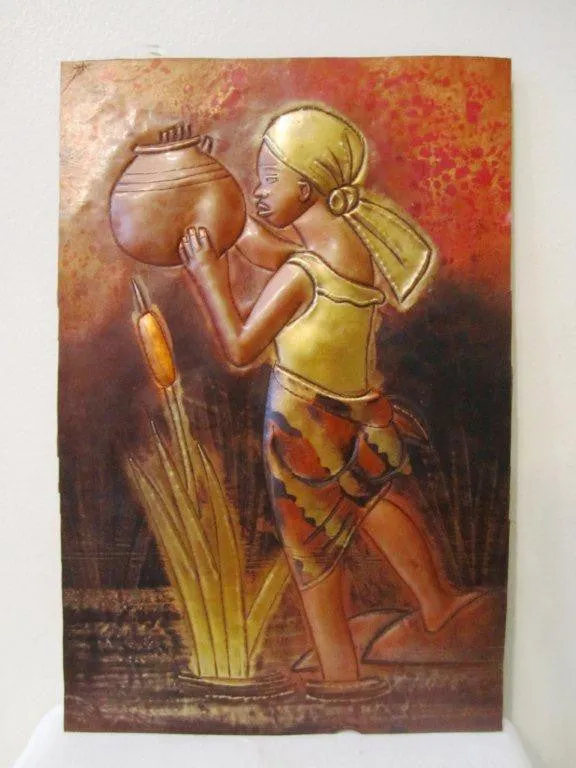 Working Woman Copper Wall Art 2