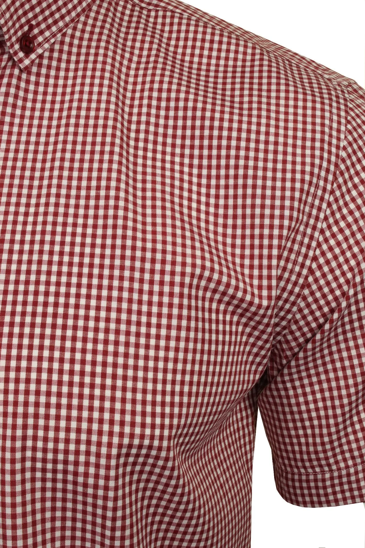 Xact Mens Short Sleeved Gingham Check Shirt - Slim Fit